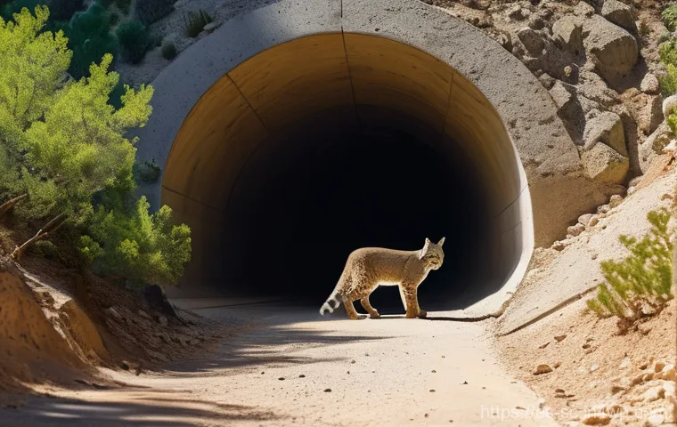 생태통로의 성공적인 디자인 요소 - **Prompt 1: "A panoramic, vibrant illustration of a beautifully integrated ecoduct spanning a multi-...