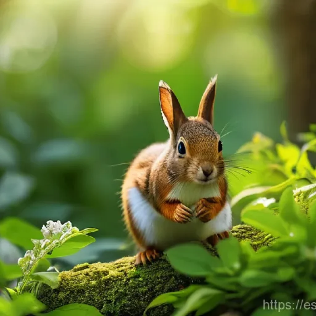 생태통로 설계에 적합한 식물 선정 기준 - **Prompt:** A vibrant, flourishing ecological corridor in a temperate climate, teeming with native p...