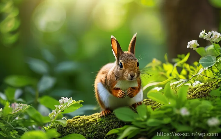 생태통로 설계에 적합한 식물 선정 기준 - **Prompt:** A vibrant, flourishing ecological corridor in a temperate climate, teeming with native p...
